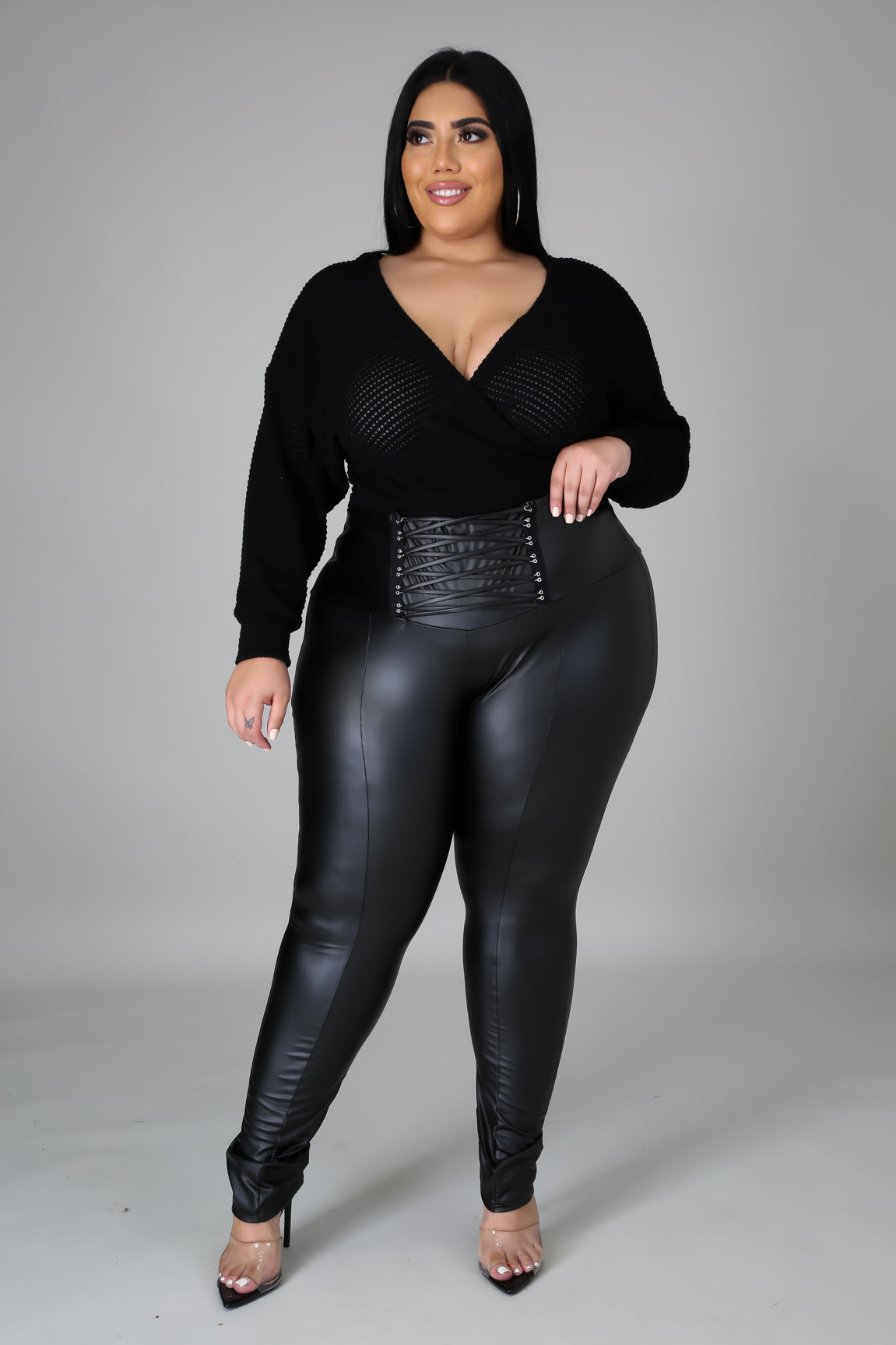 Curvy High-Waist Faux Leather Pants – YearnSuccess