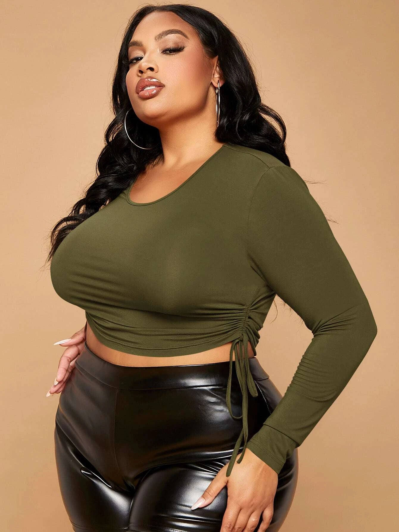 Curvy - Side-Tie Crop Top – YearnSuccess Curvy - Side-Tie Crop Top – YearnSuccess